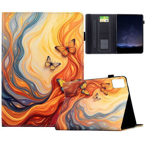 For Lenovo Tab M11 / Xiaoxin Pad 11 2024 Leather Case Pattern Print Card Slots Stand Auto Sleep Wake Tablet Cover