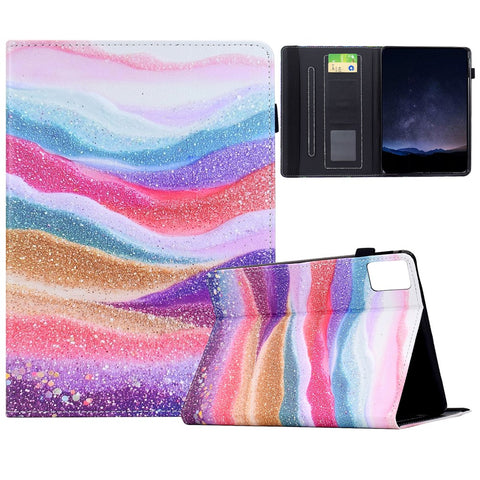 For Lenovo Tab M11 / Xiaoxin Pad 11 2024 Leather Case Pattern Print Card Slots Stand Auto Sleep Wake Tablet Cover