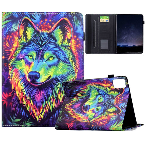 For Lenovo Tab M11 / Xiaoxin Pad 11 2024 Leather Case Pattern Print Card Slots Stand Auto Sleep Wake Tablet Cover