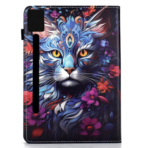 For Lenovo Idea Tab Pro / Tab P12 Pro Gen 2 Leather Case Pattern Print Card Slots Stand Auto Sleep Wake Tablet Cover
