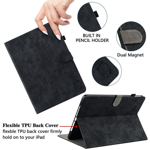For Huawei MatePad Pro 10.8 (2021) Cute Tiger Pattern Imprinted Tablet Case Adjustable Stand Design TPU+PU Leather Shell with Card Slot