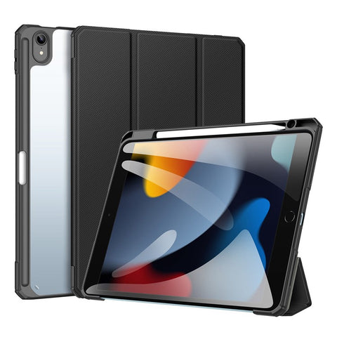 DUX DUCIS TOBY Series For Apple iPad (2025) / 10.9 (2022) TPU+PC+Leather Case Three-Fold Stand Tablet Cover with Pen Slot