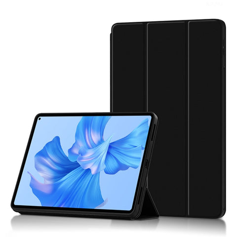 For Huawei MatePad Pro 11 (2022) Folio Flip Anti-fall Protective Cover TPU+PU Leather Skin-touch Tablet Case with Three-fold Stand