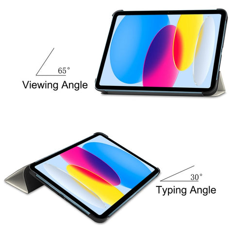 For iPad (2025) / 10.9 (2022) Tri-Fold Stand Case Pattern Printing Folio Flip PU Leather Tablet Cover