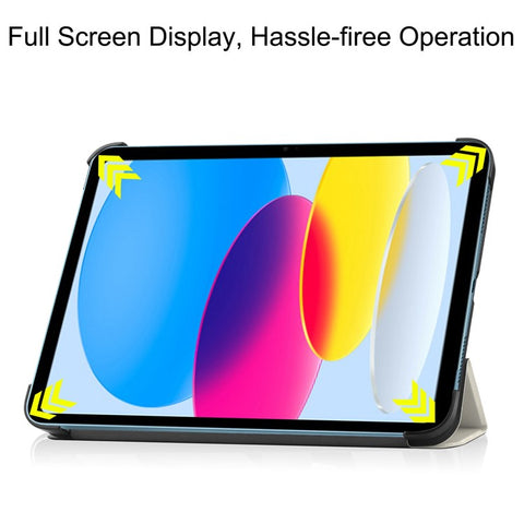 For iPad (2025) / 10.9 (2022) Tri-Fold Stand Case Pattern Printing Folio Flip PU Leather Tablet Cover