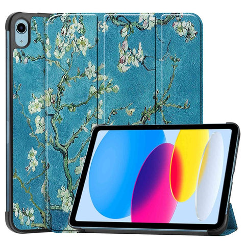 For iPad (2025) / 10.9 (2022) Tri-Fold Stand Case Pattern Printing Folio Flip PU Leather Tablet Cover