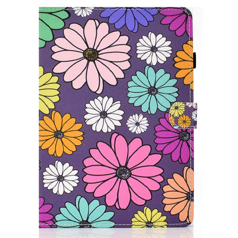For Samsung Galaxy Tab A 10.1 (2016) (T580 / T585) Shockproof PU Leather Tablet Case Stitching Pattern Printed Magnetic Closure Tablet Stand Cover with Card Slots