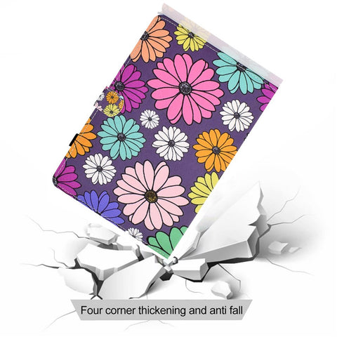 For Samsung Galaxy Tab A 10.1 (2016) (T580 / T585) Shockproof PU Leather Tablet Case Stitching Pattern Printed Magnetic Closure Tablet Stand Cover with Card Slots