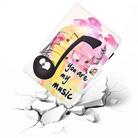 For Samsung Galaxy Tab A 10.1 (2016) (T580 / T585) Anti-Drop Leather Case Stitched Shockproof Cover Pattern Printed Magnetic Closure Tablet Stand Case with Card Slots