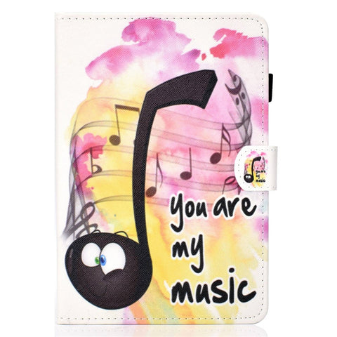 For Samsung Galaxy Tab A 10.1 (2016) (T580 / T585) Anti-Drop Leather Case Stitched Shockproof Cover Pattern Printed Magnetic Closure Tablet Stand Case with Card Slots