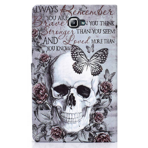 For Samsung Galaxy Tab A 10.1 (2016) T580 / T585 Pattern Printing PU Leather Stand Cover Tablet Anti-drop Case with Card Slots