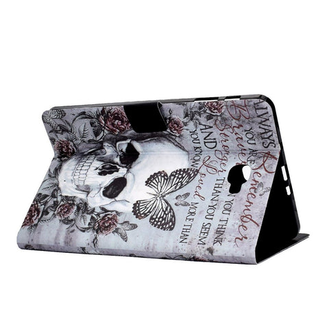 For Samsung Galaxy Tab A 10.1 (2016) T580 / T585 Pattern Printing PU Leather Stand Cover Tablet Anti-drop Case with Card Slots