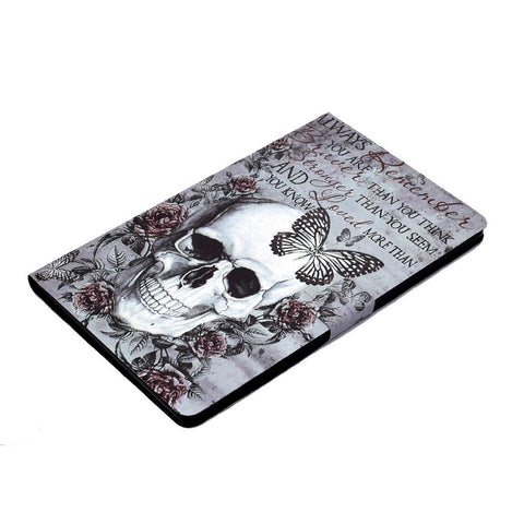 For Samsung Galaxy Tab A 10.1 (2016) T580 / T585 Pattern Printing PU Leather Stand Cover Tablet Anti-drop Case with Card Slots