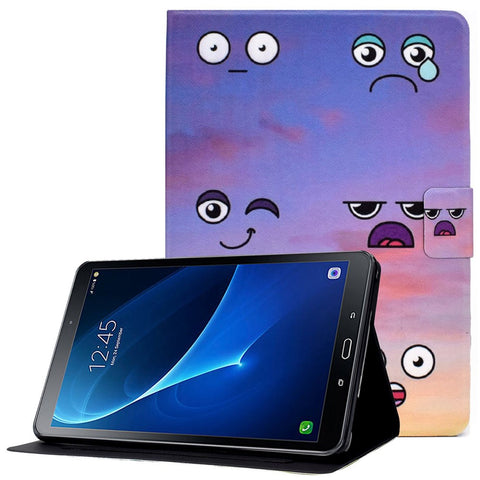 For Samsung Galaxy Tab A 10.1 (2016) T580 / T585 Pattern Printing PU Leather Stand Cover Tablet Anti-drop Case with Card Slots