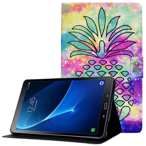 For Samsung Galaxy Tab A 10.1 (2016) T580 / T585 Pattern Printing PU Leather Stand Cover Tablet Anti-drop Case with Card Slots