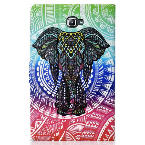 For Samsung Galaxy Tab A 10.1 (2016) T580 / T585 Shockproof Pattern Printing Cover PU Leather Stand Case with Card Slots