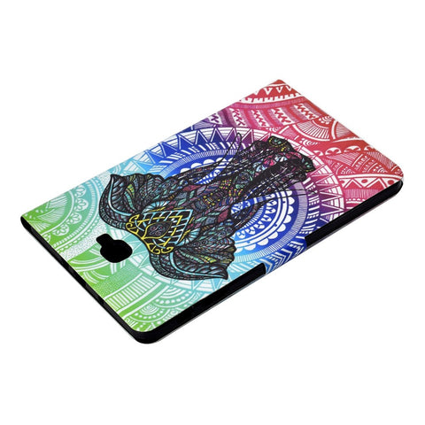 For Samsung Galaxy Tab A 10.1 (2016) T580 / T585 Shockproof Pattern Printing Cover PU Leather Stand Case with Card Slots