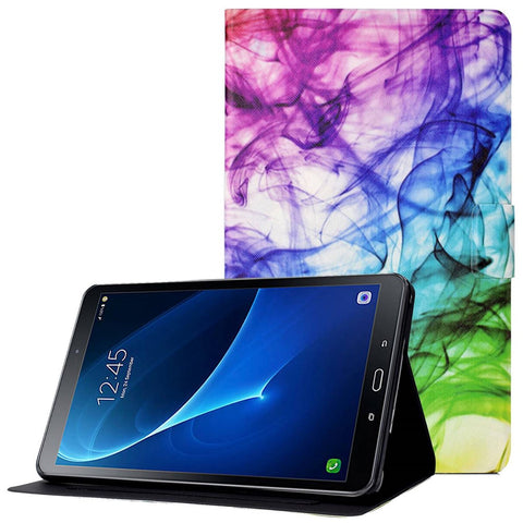 For Samsung Galaxy Tab A 10.1 (2016) T580 / T585 Shockproof Pattern Printing Cover PU Leather Stand Case with Card Slots