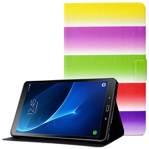 For Samsung Galaxy Tab A 10.1 (2016) T580 / T585 Shockproof Pattern Printing Cover PU Leather Stand Case with Card Slots