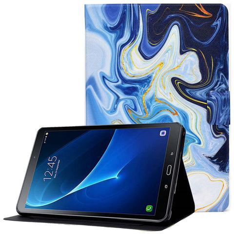 For Samsung Galaxy Tab A 10.1 (2016) T580 / T585 Shockproof Pattern Printing Cover PU Leather Stand Case with Card Slots