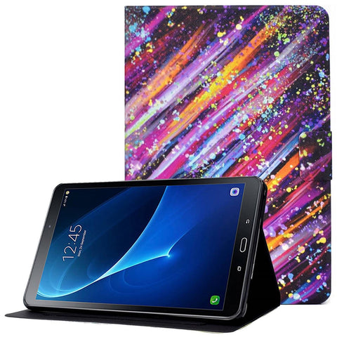 For Samsung Galaxy Tab A 10.1 (2016) T580 / T585 Shockproof Pattern Printing Cover PU Leather Stand Case with Card Slots