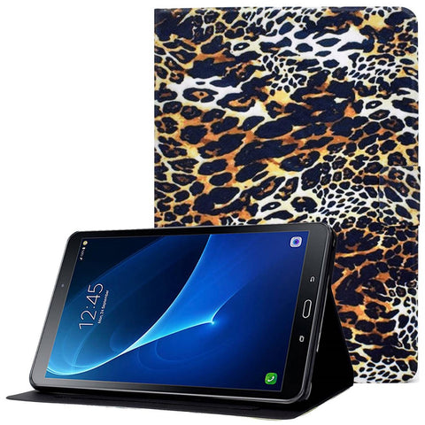 For Samsung Galaxy Tab A 10.1 (2016) T580 / T585 Shockproof Pattern Printing Cover PU Leather Stand Case with Card Slots