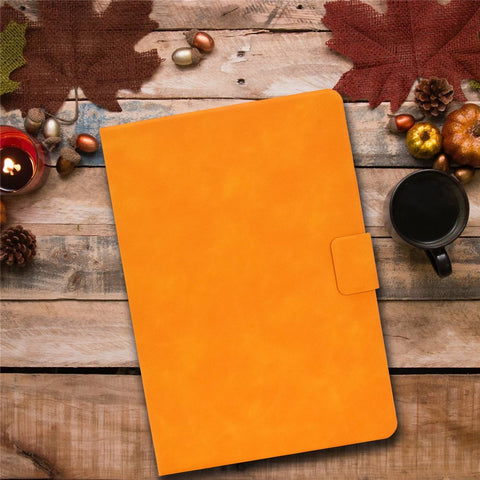 For Samsung Galaxy Tab A 10.1 (2016) (T580 / T585) Calf Texture PU Leather Tablet Case Shockproof Solid Color Foldable Stand Cover with Card Holder