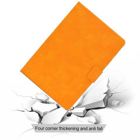 For Samsung Galaxy Tab A 10.1 (2016) (T580 / T585) Calf Texture PU Leather Tablet Case Shockproof Solid Color Foldable Stand Cover with Card Holder