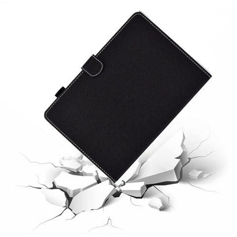 For Samsung Galaxy Tab A 10.1 (2016) (T580 / T585) Stitched PU Leather Case Solid Color Shockproof Cover Magnetic Closure Tablet Case with Stand / Card Slots