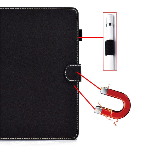 For Samsung Galaxy Tab A 10.1 (2016) (T580 / T585) Stitched PU Leather Case Solid Color Shockproof Cover Magnetic Closure Tablet Case with Stand / Card Slots