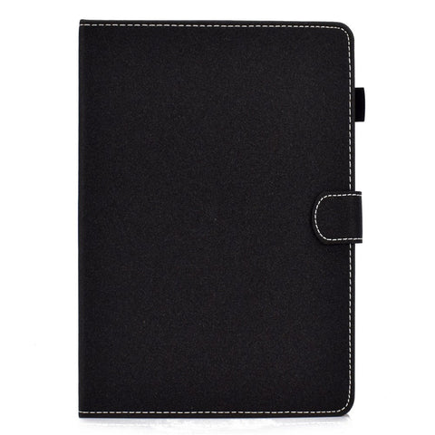 For Samsung Galaxy Tab A 10.1 (2016) (T580 / T585) Stitched PU Leather Case Solid Color Shockproof Cover Magnetic Closure Tablet Case with Stand / Card Slots
