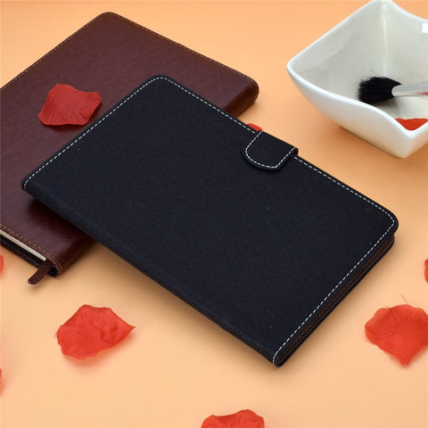 For Samsung Galaxy Tab A 10.1 (2016) (T580 / T585) Stitched PU Leather Case Solid Color Shockproof Cover Magnetic Closure Tablet Case with Stand / Card Slots