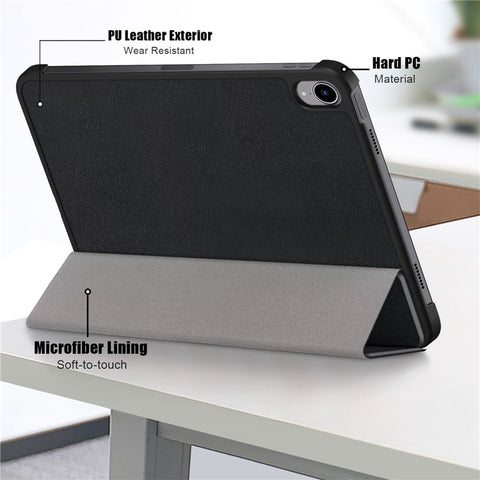 For iPad (2025)/10.9 (2022) PU Leather Tablet Case Trifold Stand Full Protection Tablet Cover
