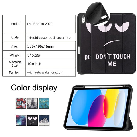 For iPad (2025) / 10.9 (2022) Pattern Printed Case PU Leather Smart Sleep Tablet Cover with Pen Slot
