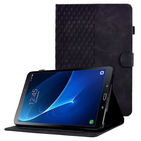 For Samsung Galaxy Tab A 10.1 (2016) (T580 / T585) Auto Wake / Sleep Shockproof Case Pattern Imprinted Anti-Drop Case Solid Color Tablet Leather Cover with Card Slots / Stand