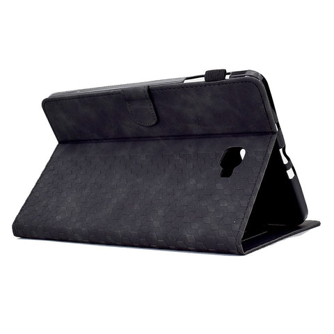 For Samsung Galaxy Tab A 10.1 (2016) (T580 / T585) Auto Wake / Sleep Shockproof Case Pattern Imprinted Anti-Drop Case Solid Color Tablet Leather Cover with Card Slots / Stand