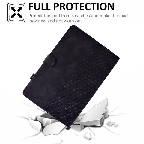 For Samsung Galaxy Tab A 10.1 (2016) (T580 / T585) Auto Wake / Sleep Shockproof Case Pattern Imprinted Anti-Drop Case Solid Color Tablet Leather Cover with Card Slots / Stand