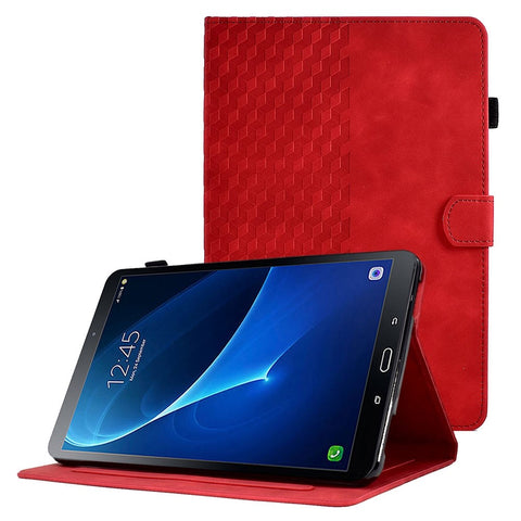 For Samsung Galaxy Tab A 10.1 (2016) (T580 / T585) Auto Wake / Sleep Shockproof Case Pattern Imprinted Anti-Drop Case Solid Color Tablet Leather Cover with Card Slots / Stand
