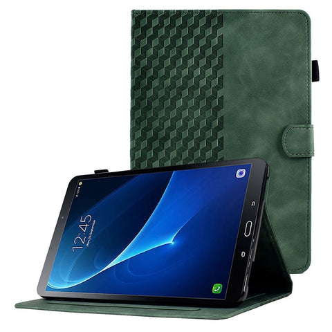 For Samsung Galaxy Tab A 10.1 (2016) (T580 / T585) Auto Wake / Sleep Shockproof Case Pattern Imprinted Anti-Drop Case Solid Color Tablet Leather Cover with Card Slots / Stand