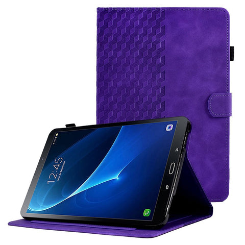 For Samsung Galaxy Tab A 10.1 (2016) (T580 / T585) Auto Wake / Sleep Shockproof Case Pattern Imprinted Anti-Drop Case Solid Color Tablet Leather Cover with Card Slots / Stand
