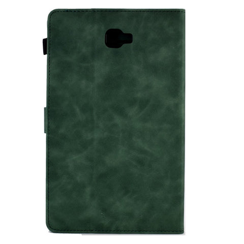 For Samsung Galaxy Tab A 10.1 (2016) T580 Smart Tablet Case Imprinted Pattern Leather Dustproof Solid Color Stand Cover with Card Slots