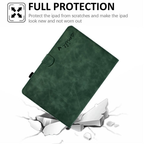 For Samsung Galaxy Tab A 10.1 (2016) T580 Smart Tablet Case Imprinted Pattern Leather Dustproof Solid Color Stand Cover with Card Slots