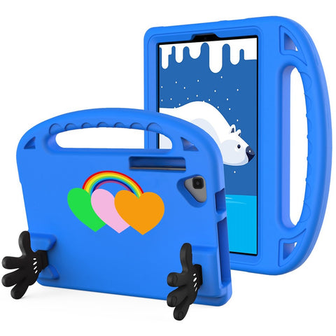 For Huawei MatePad 10.4 (2022) Love Heart Pattern EVA Tablet Anti-drop Case Palm Shape Kickstand Cover with Grip Handle