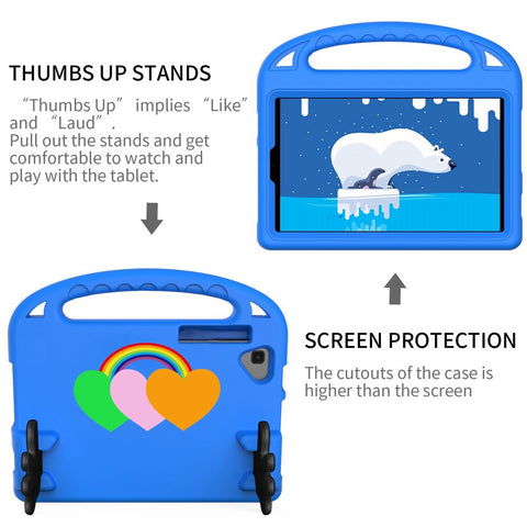 For Huawei MatePad 10.4 (2022) Love Heart Pattern EVA Tablet Anti-drop Case Palm Shape Kickstand Cover with Grip Handle