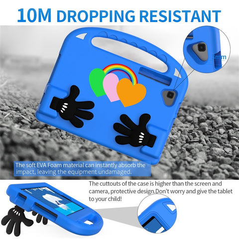 For Huawei MatePad 10.4 (2022) Love Heart Pattern EVA Tablet Anti-drop Case Palm Shape Kickstand Cover with Grip Handle
