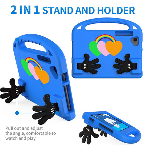 For Huawei MatePad 10.4 (2022) Love Heart Pattern EVA Tablet Anti-drop Case Palm Shape Kickstand Cover with Grip Handle