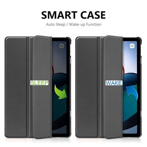 ENKAY HAT PRINCE For Xiaomi Redmi Pad 10.61" Shockproof Case PU Leather Hard PC Tablet Stand Case Trifold Protective Cover Support Auto Wake  /  Sleep
