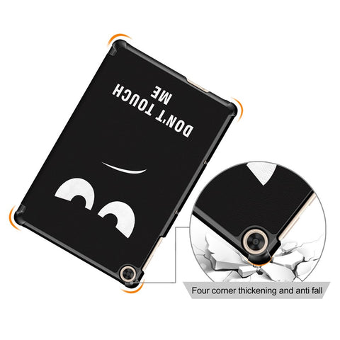 For Honor Pad X8 / X8 Lite / Huawei MatePad T 10 Pattern Printing PU Leather Trifold Stand Cover Fall-proof Tablet Protective Case