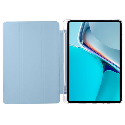 For Huawei MatePad 11 (2021) PU Leather Tri-Fold Stand Folio Shockproof Case Auto Sleep / Wake Smart Tablet Cover with Pencil Holder