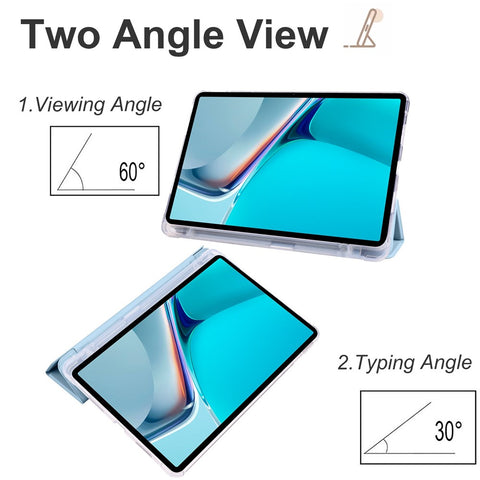 For Huawei MatePad 11 (2021) PU Leather Tri-Fold Stand Folio Shockproof Case Auto Sleep / Wake Smart Tablet Cover with Pencil Holder